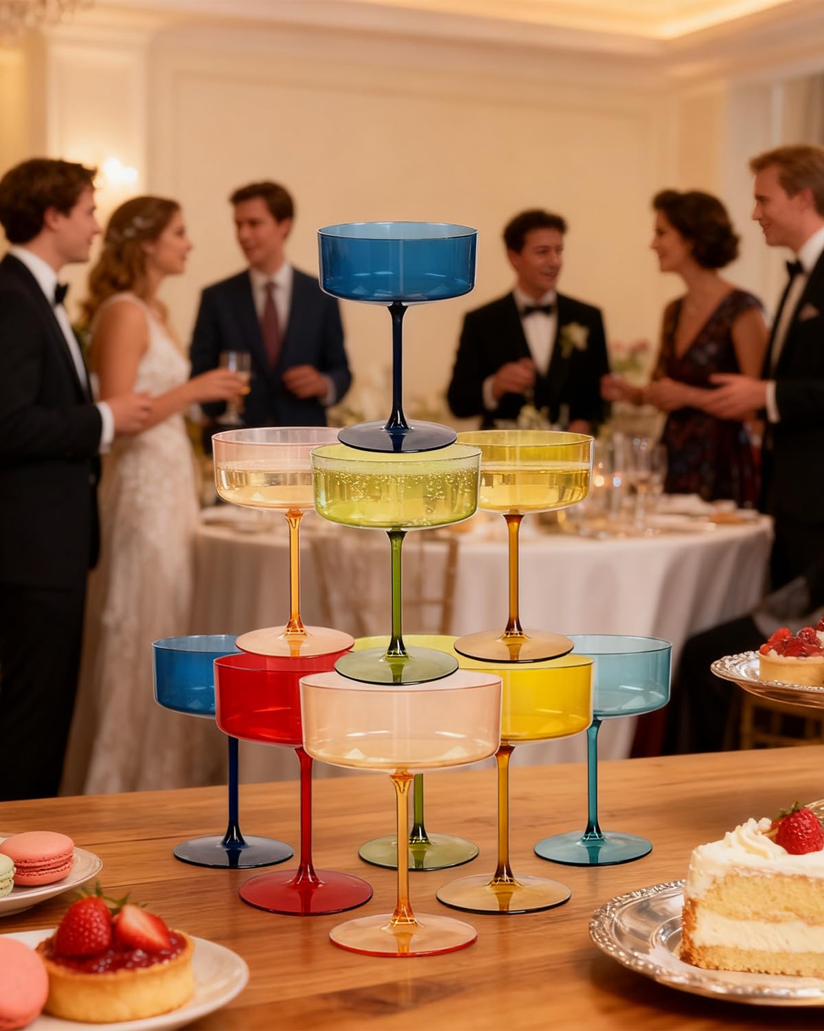 Ciaell juego de 12 copas martini plásticas, 10oz, para bares y fiestas.