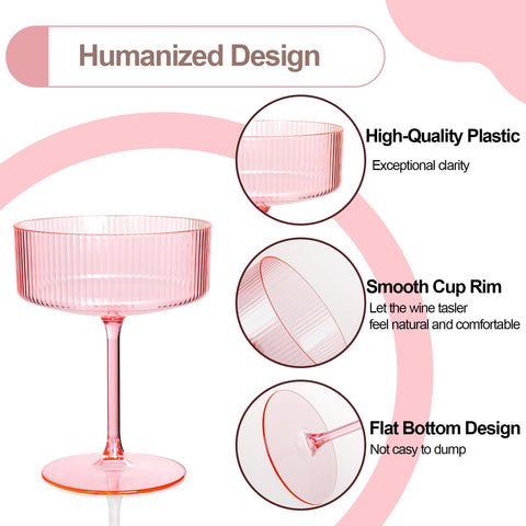 Ciaell set 12 copas plásticas rosadas para eventos grandes.