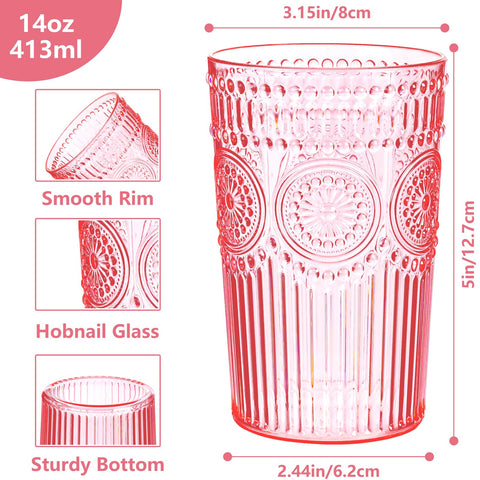 Vaso plástico rosa Ciaell de 14 oz para cócteles