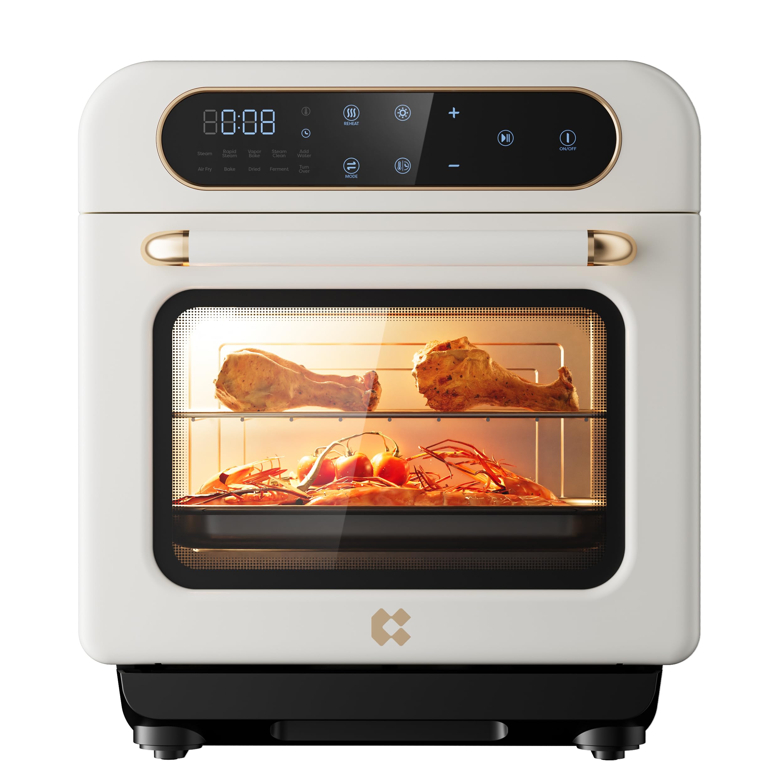 CIARRA 8-en-1 horno frontal, diseño compacto para cocinar en espacios reducidos.