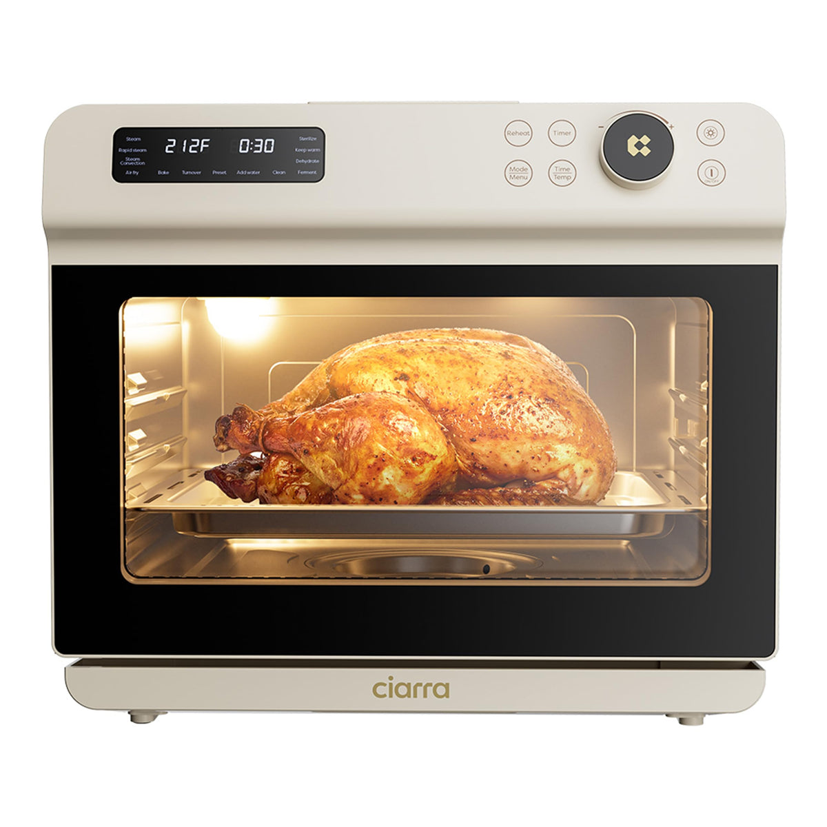 CIARRA 12 en 1: horno de vapor frente, gran capacidad para cocinar porciones