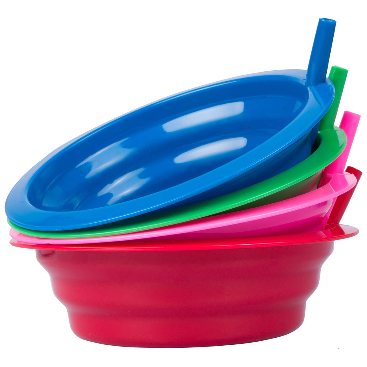 Cuenco Cibi para cereal con pajita roja, ideal para desayunos sin derrames.