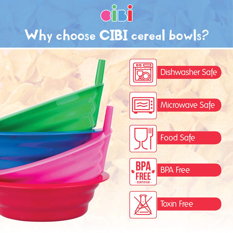 Cuenco Cibi color rosa con pajita integrada para meriendas sin desorden.