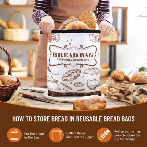 Ciciany bolsas pan mantienen frescura: ideal para congelar y descongelar pan.