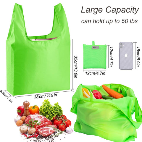 CiCiGo bolsas plegables, fáciles de llevar en un estuche, ideales para viaje y supermercado.