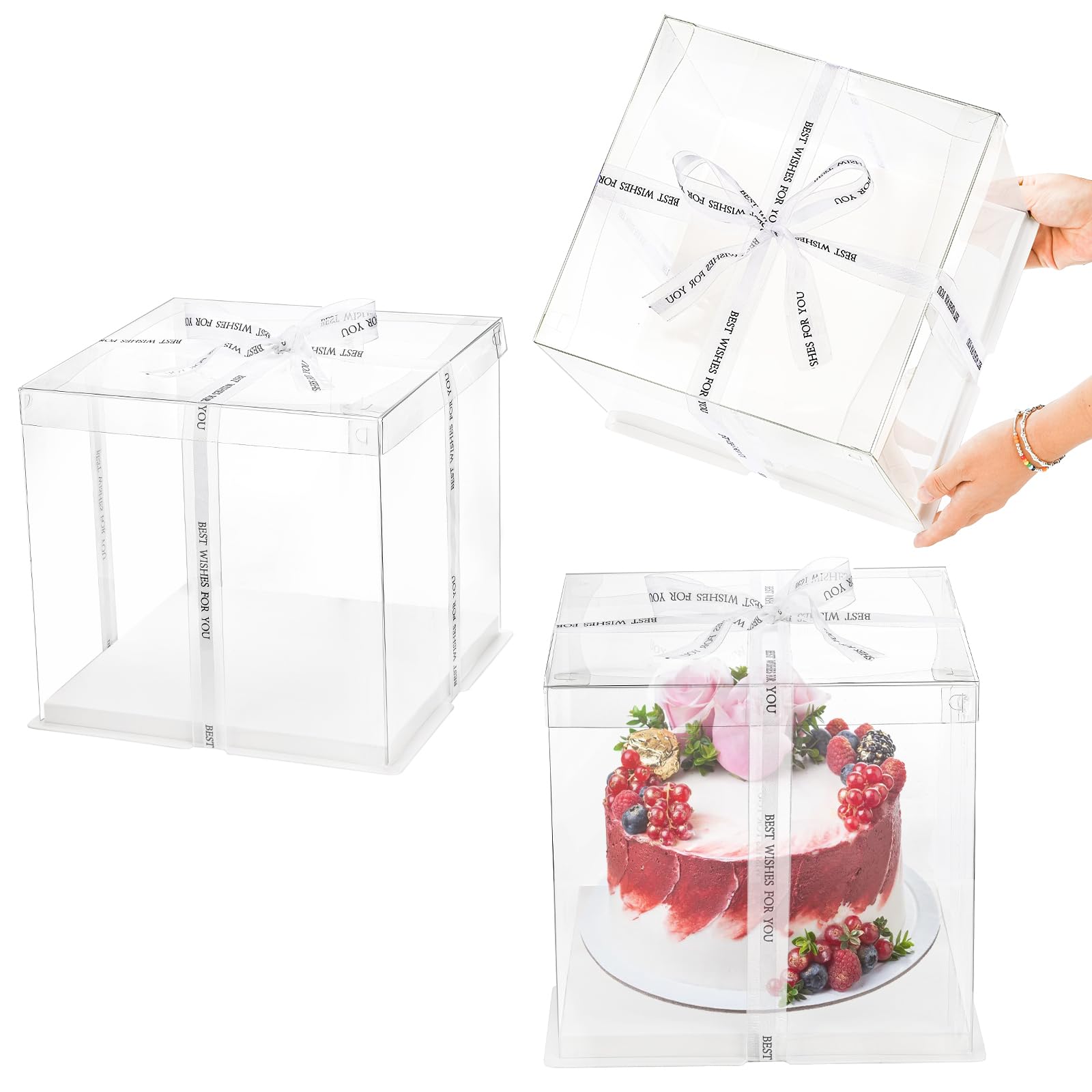 Cididu caja torta de 10x10x10 pulgadas para pasteles simples o de dos capas.
