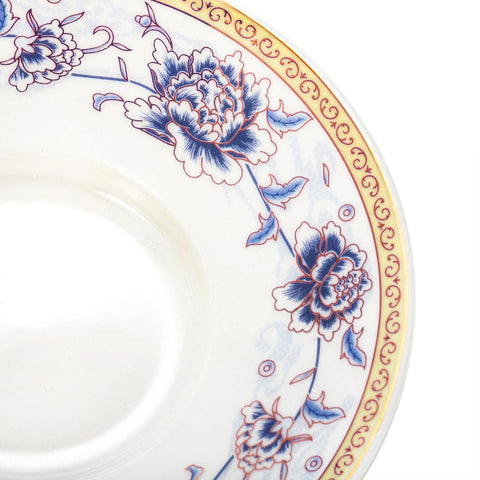 Patrón peonías azul y blanco en juego de té Cididu