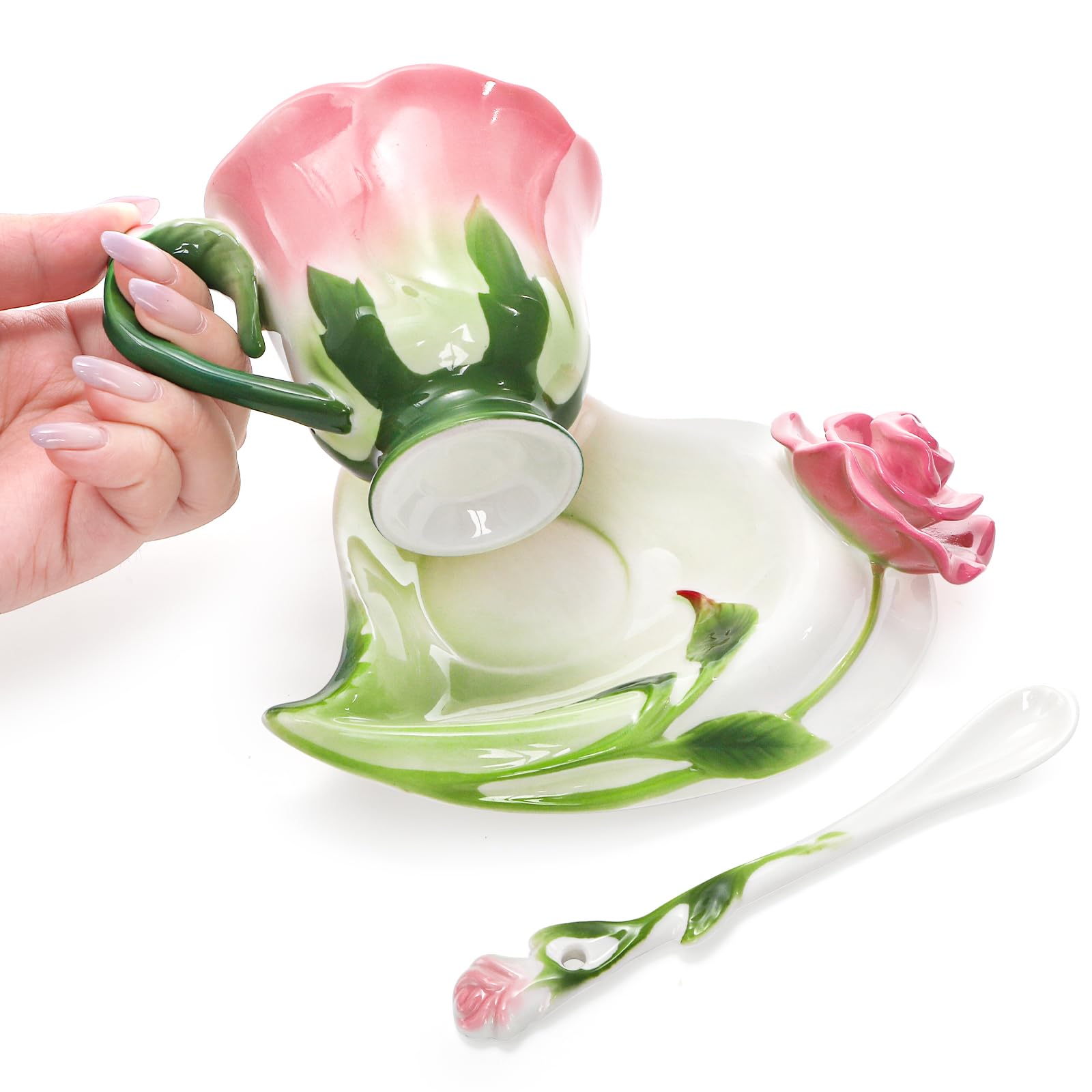 Cididu taza te rosa uso caliente o frío, perfecto para bebidas diversas