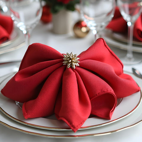 Cieltown servilletas rojas 17x17, juego de 12, ideal para bodas y banquetes elegantes.