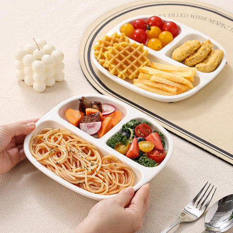 Plato cikiciki cuadrado dividido 4pc: apto para microondas