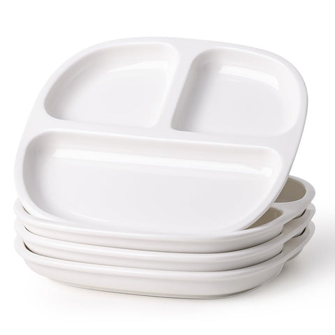 Plato cikiciki cuadrado dividido 4pc, porciones controladas: apoyo para hábitos alimentarios