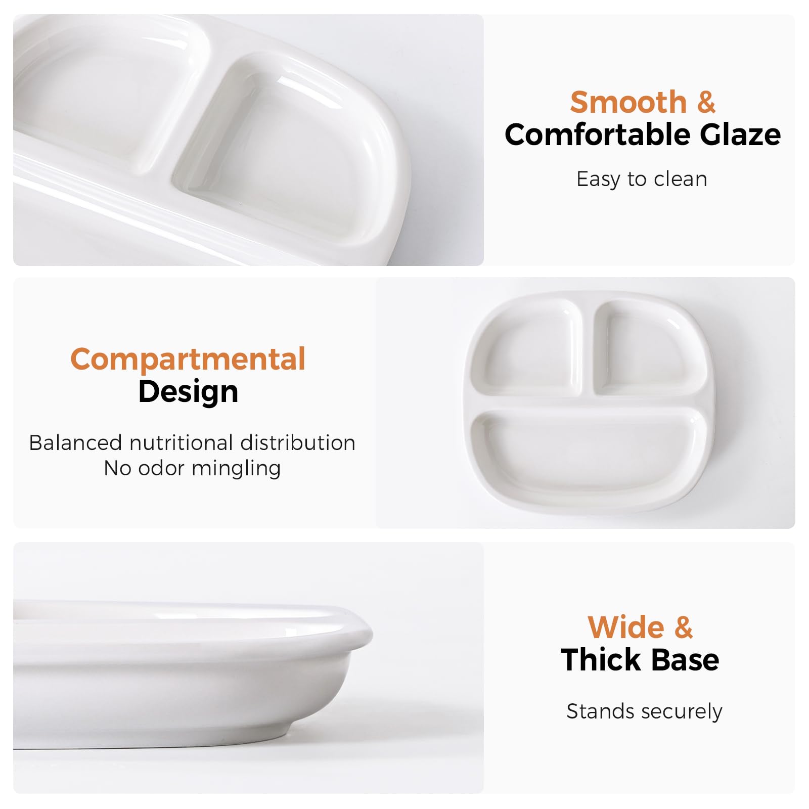 Plato cikiciki cuadrado dividido 4pc, usos múltiples: ideal para niños y picnics