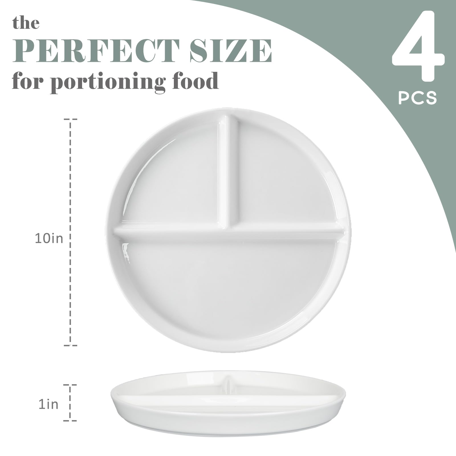 Plato cikiciki de porciones con 3 compartimentos, evita mezclar sabores.