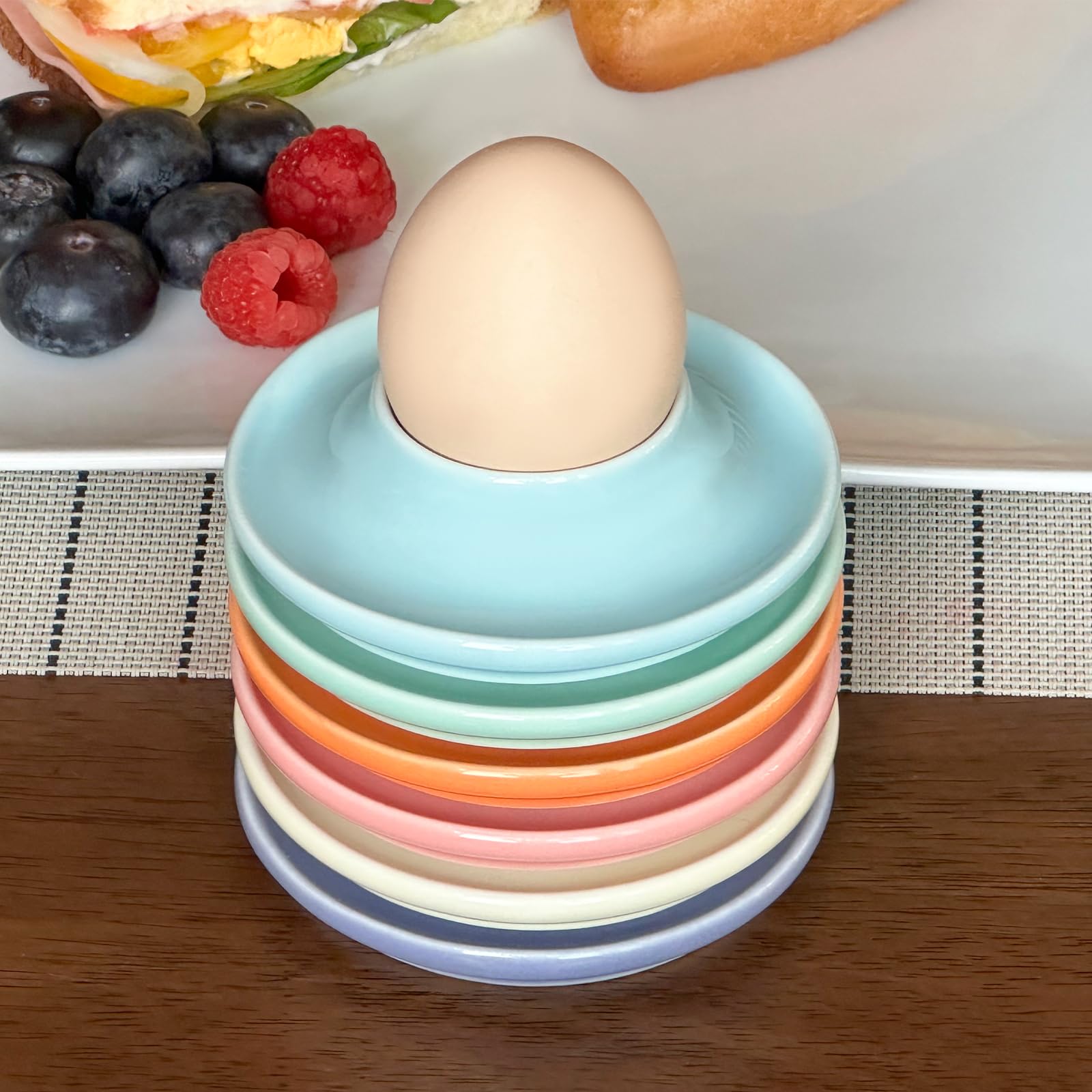Cinf base estable para desayuno con soportes de huevo macarón