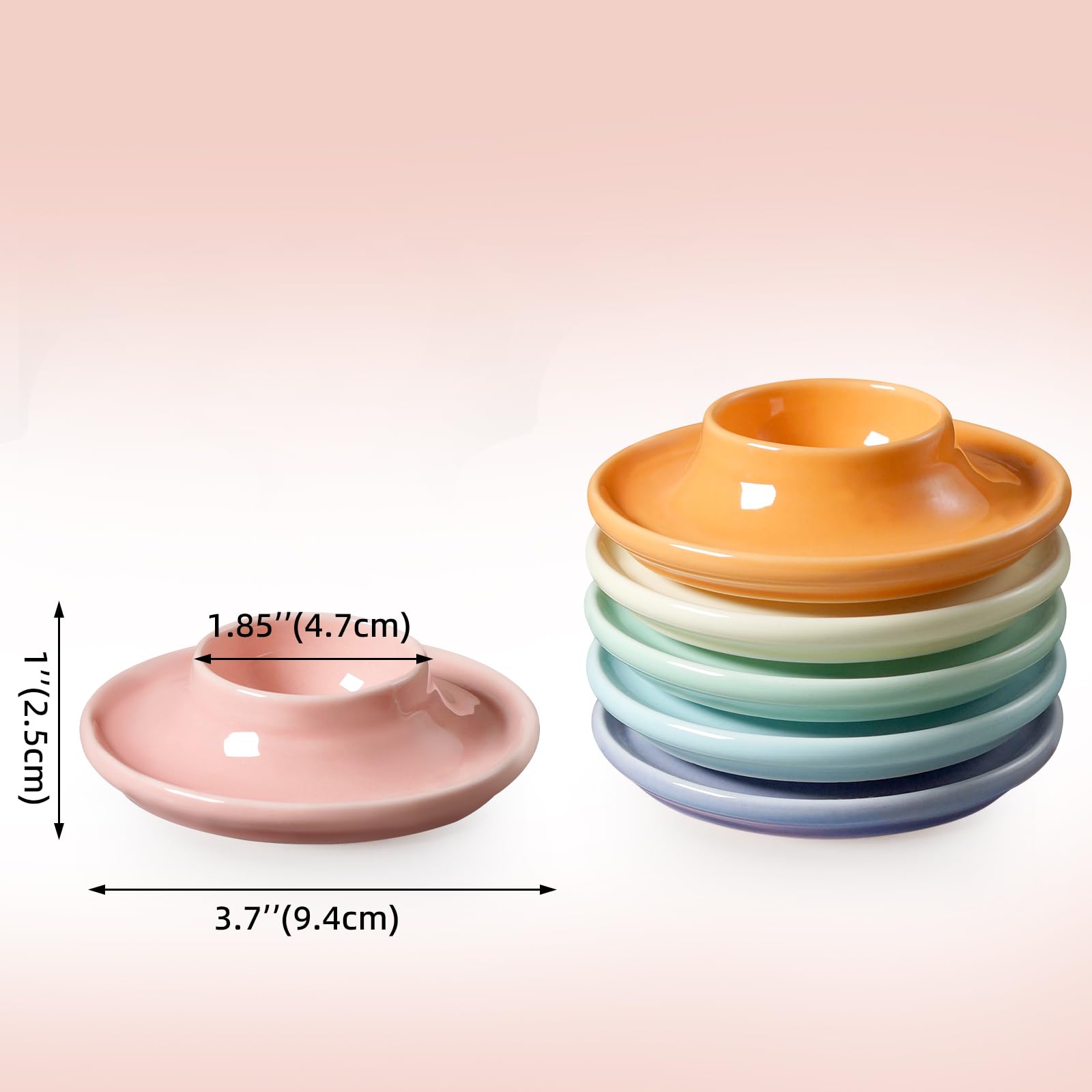 Cinf soportes de huevo macarón cerámico apilables para ahorrar espacio