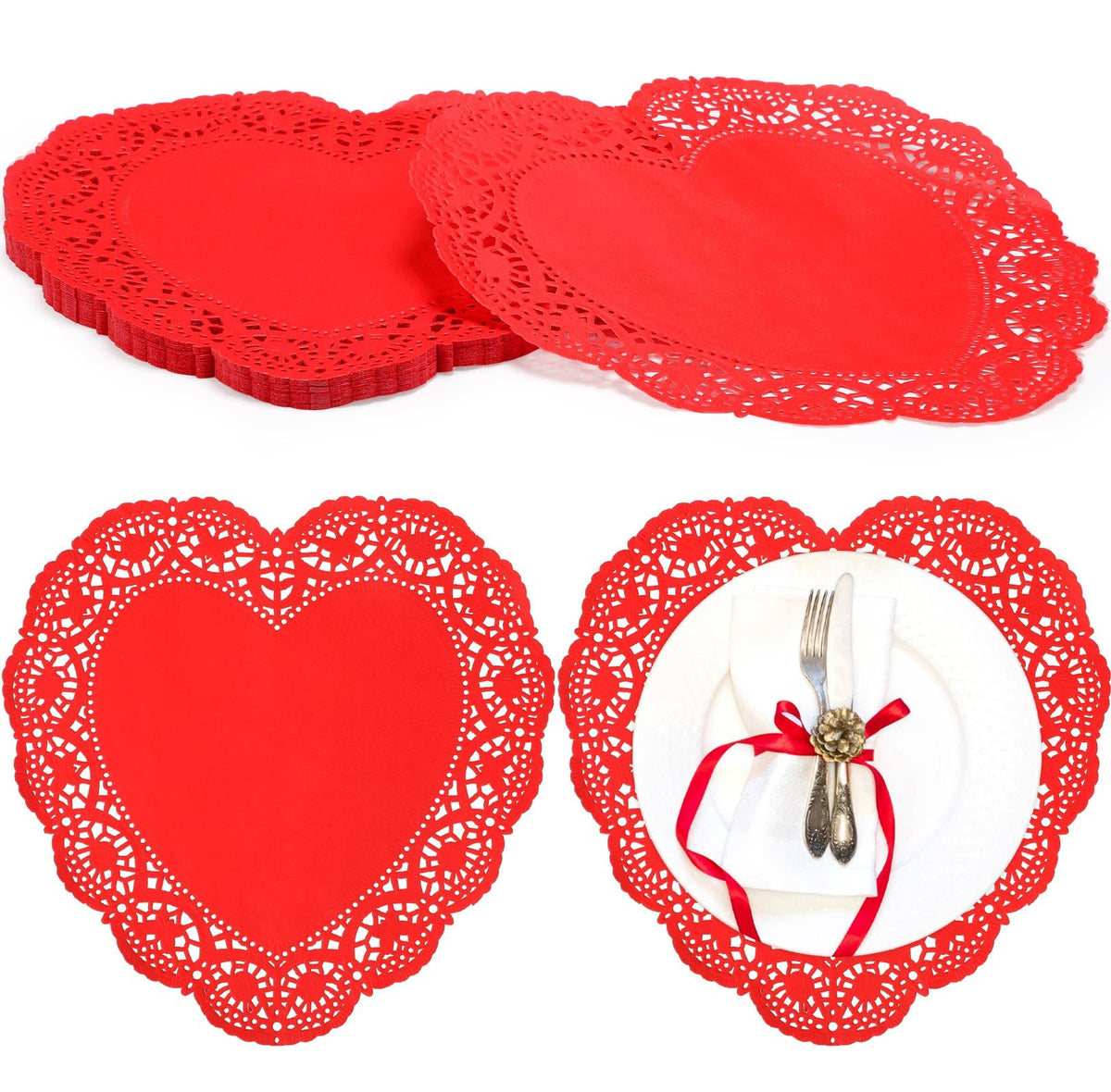Cinnvoice corazon-calado 10 pulgadas, base elegante para pasteles y postres