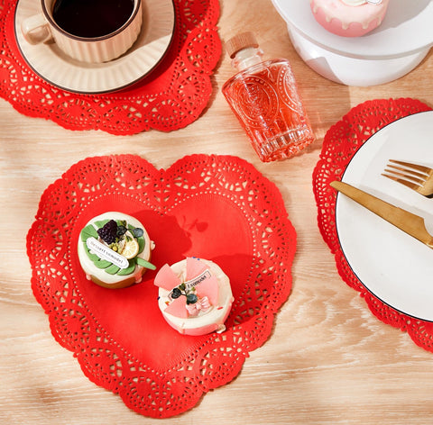 Cinnvoice diseño calado de corazón para mesas y eventos