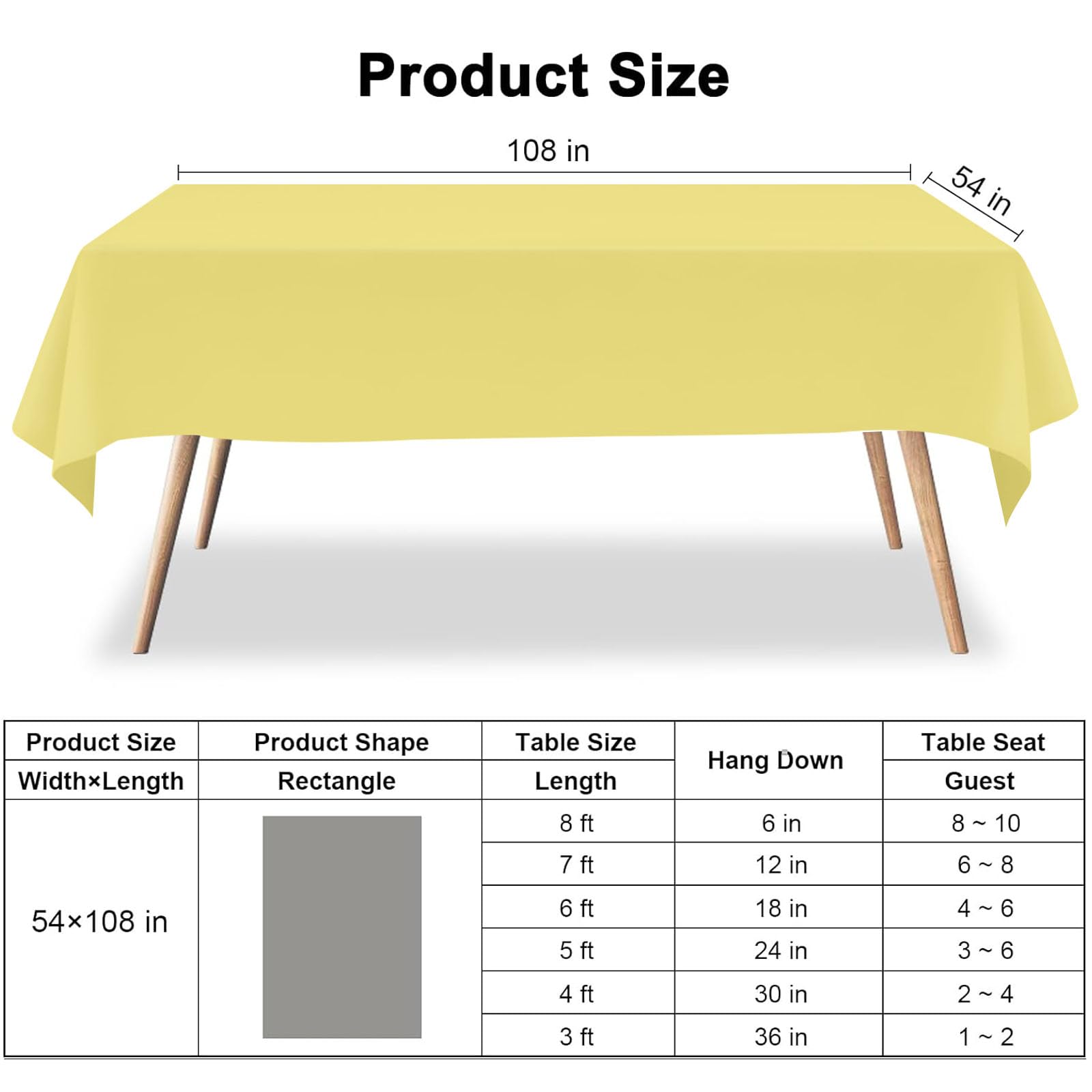 Mantel pastel amarillo de CINSOEN, ideal para fiestas al aire libre