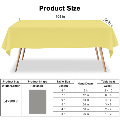 Mantel pastel amarillo de CINSOEN, ideal para fiestas al aire libre