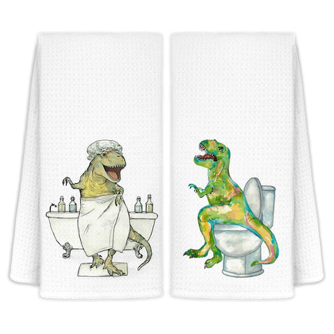 Toallas CIOJUNE dinosaurio para baño infantil, decoran y secan con suavidad.
