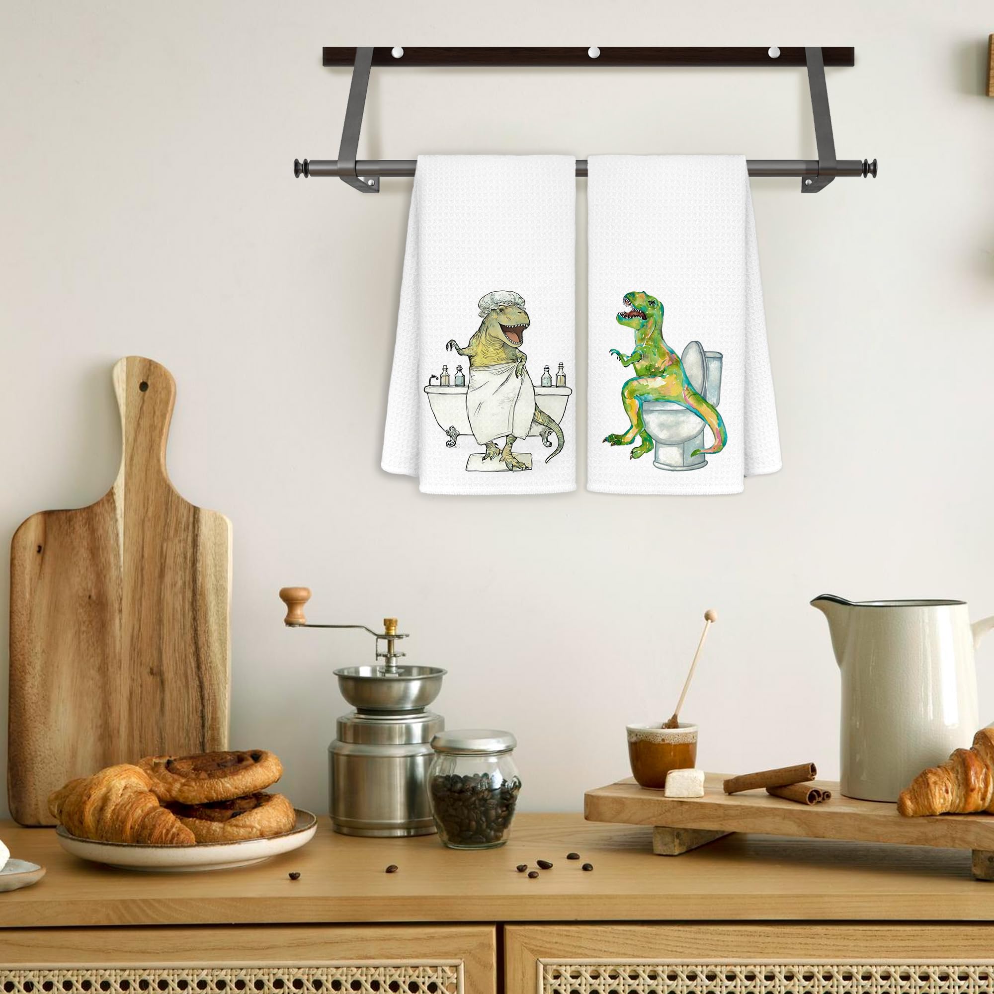 Toallas de mano CIOJUNE, dinosaurio suave para manos de niños.