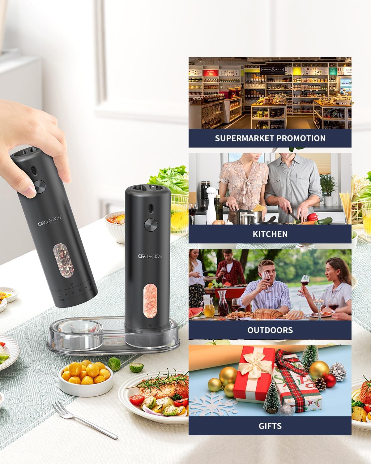 Circle Joy cable USB-C para recargar y continuar cocinando sin interrupciones.