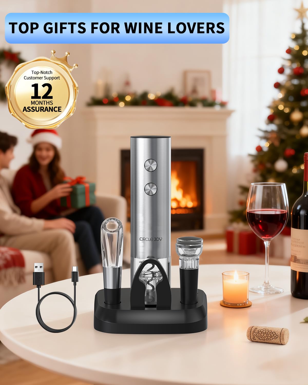 Circle Joy set regalo 7-en-1 para amantes del vino en reuniones.