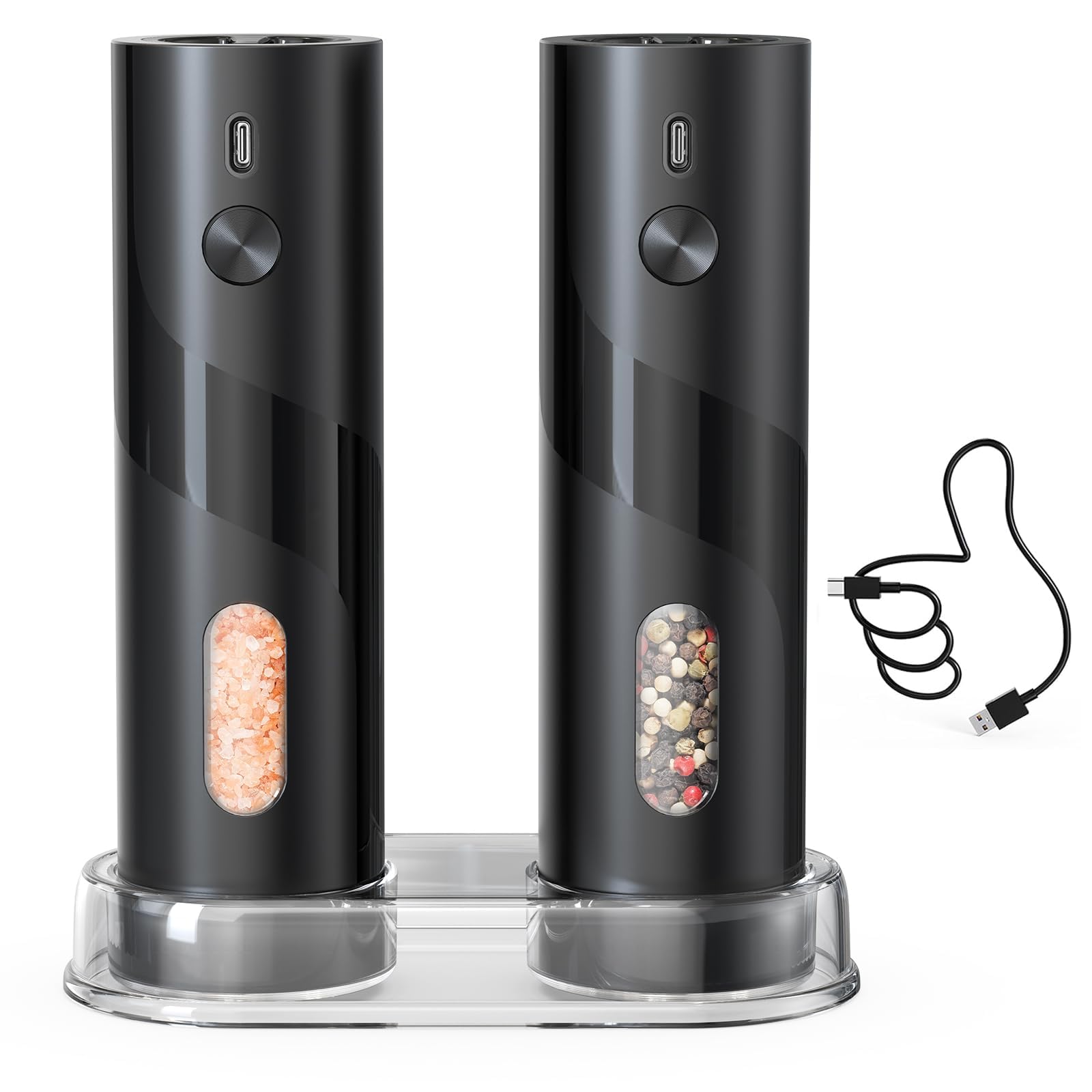 Circle Joy sal y pimienta, base 110 ml, para sazonar con mayor comodidad.