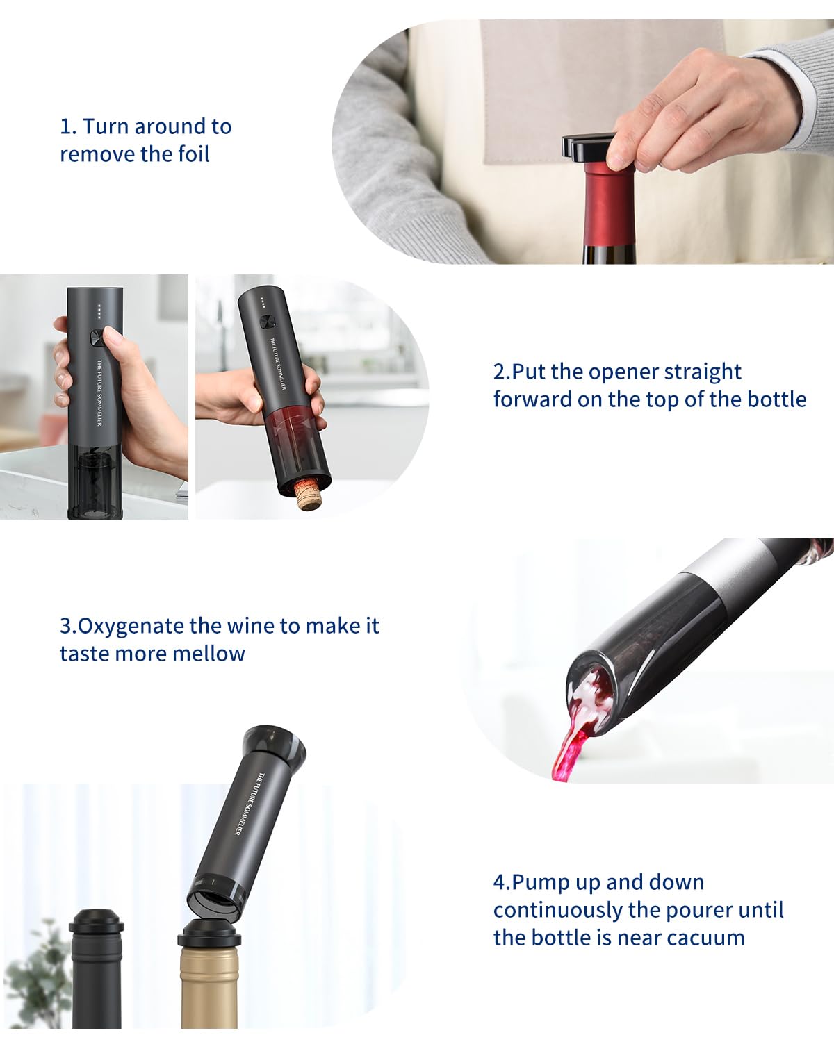 Circle Joy tapones de vino, sellado hermético para conservar frescura.