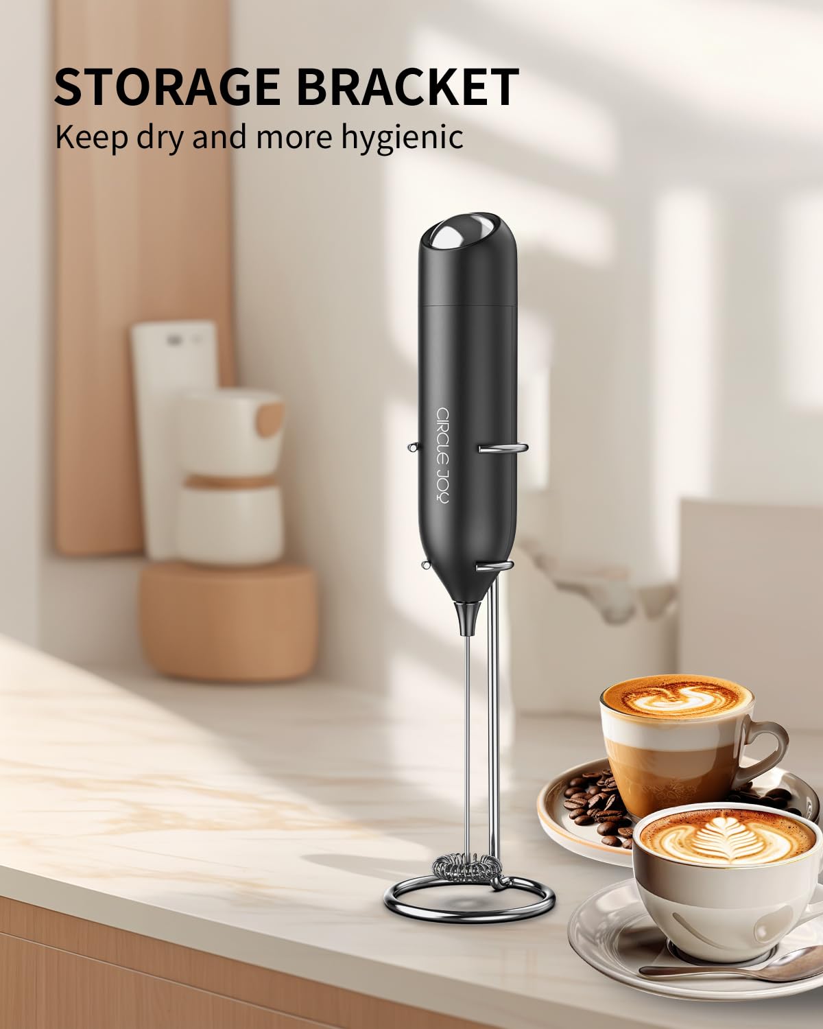 Circle Joy uso rápido en casa para capuchino y té verde.