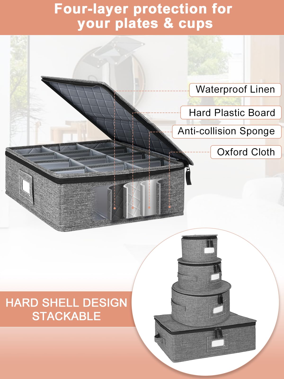 Cirhy organizador-platos-diferentes-tallas mantiene vajilla estable