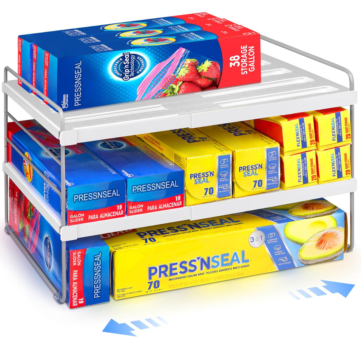 Cirhy organizador extendible para envoltura de aluminio, ajusta el ancho con facilidad.