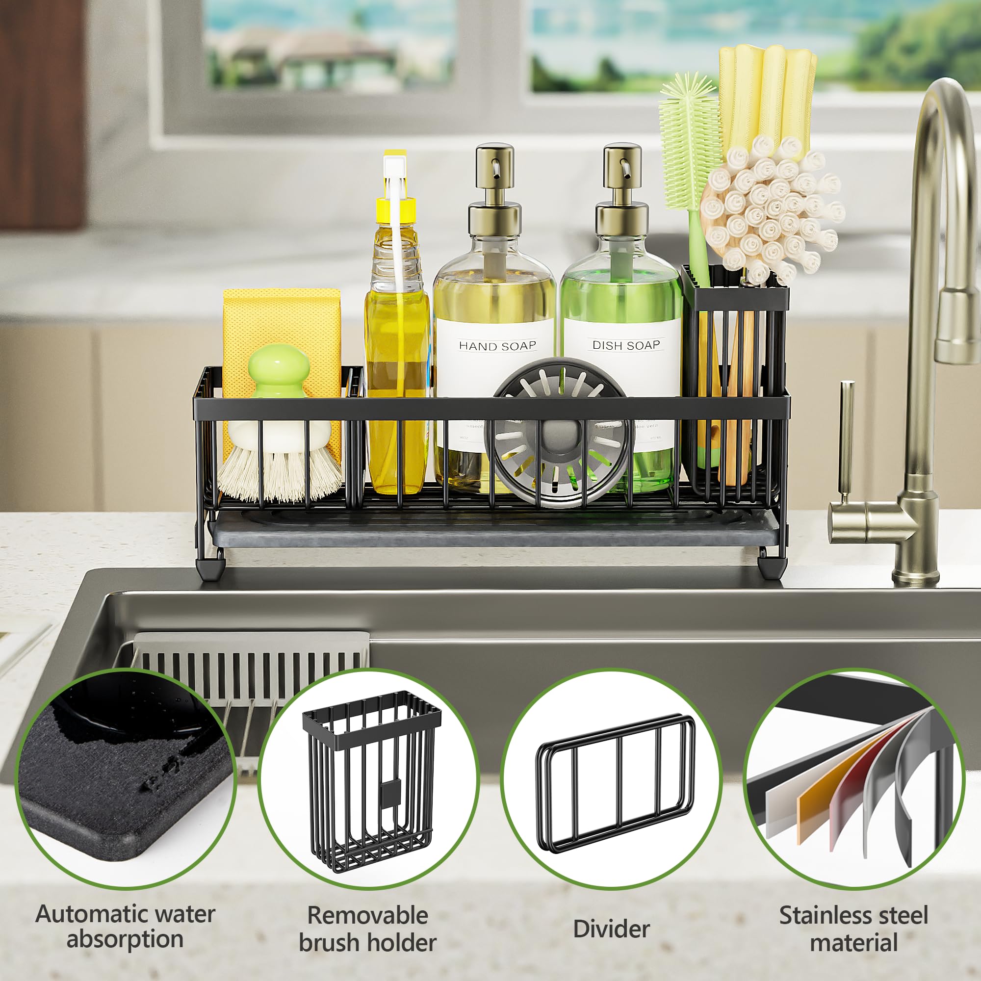 Cisily divisor ajustable crea tres compartimentos para ordenar utensilios