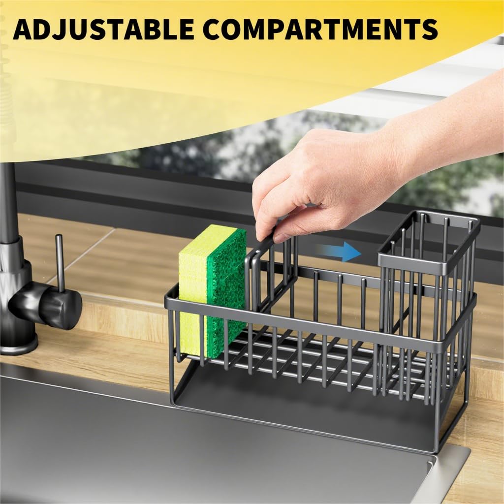 Cisily divisor ergonómico, tres compartimentos para utensilios y esponjas.