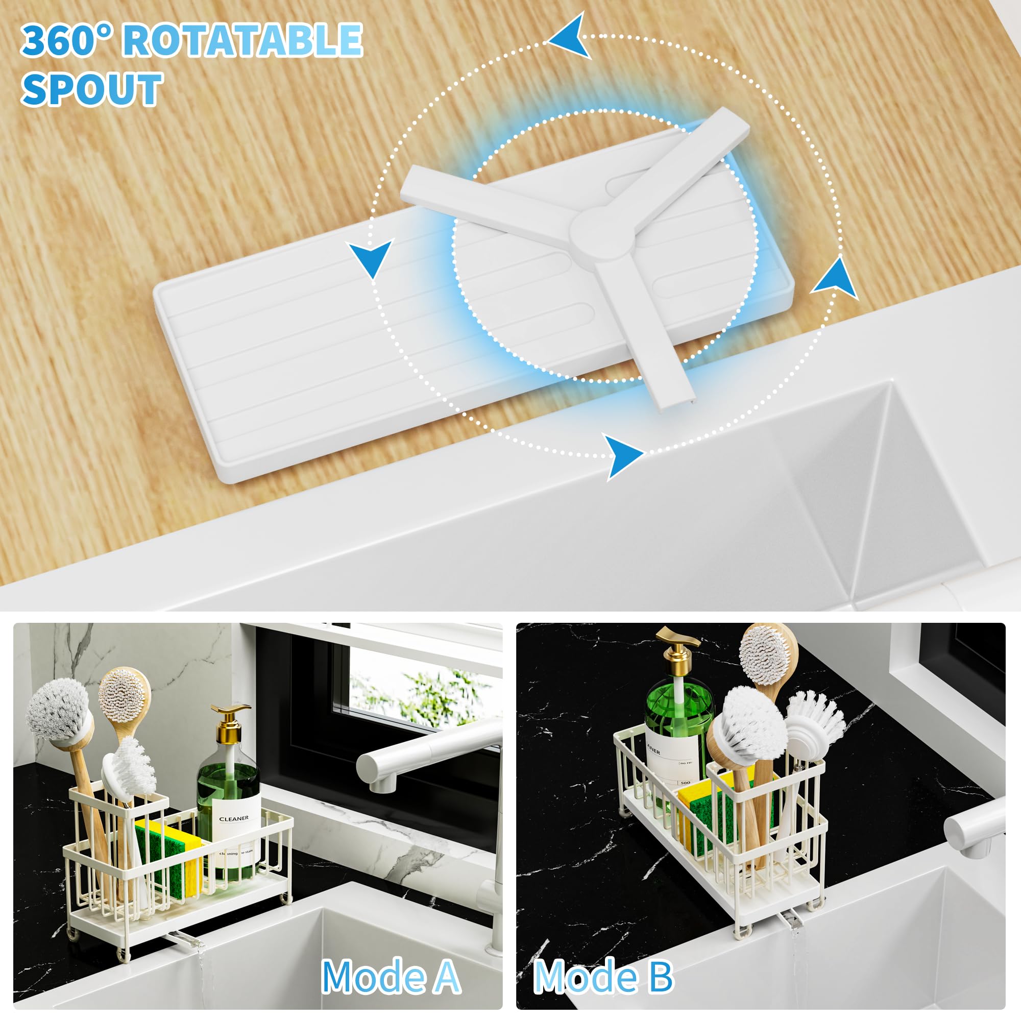 Cisily organizador compacto para fregadero que ahorra espacio en la encimera.