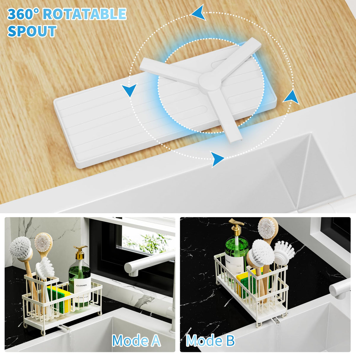 Cisily organizador compacto para fregadero que ahorra espacio en la encimera.
