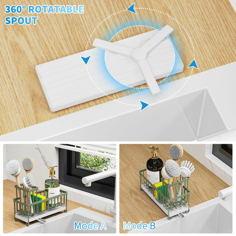 Cisily porta cepillos alto para fregadero, mantiene cepillos secos y ordenados