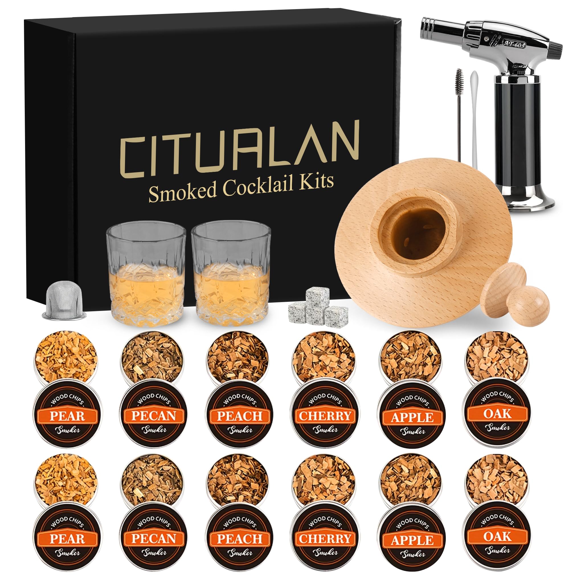 CITURLAN kit ahumador whisky con soplete de tres llamas para infusion rápida