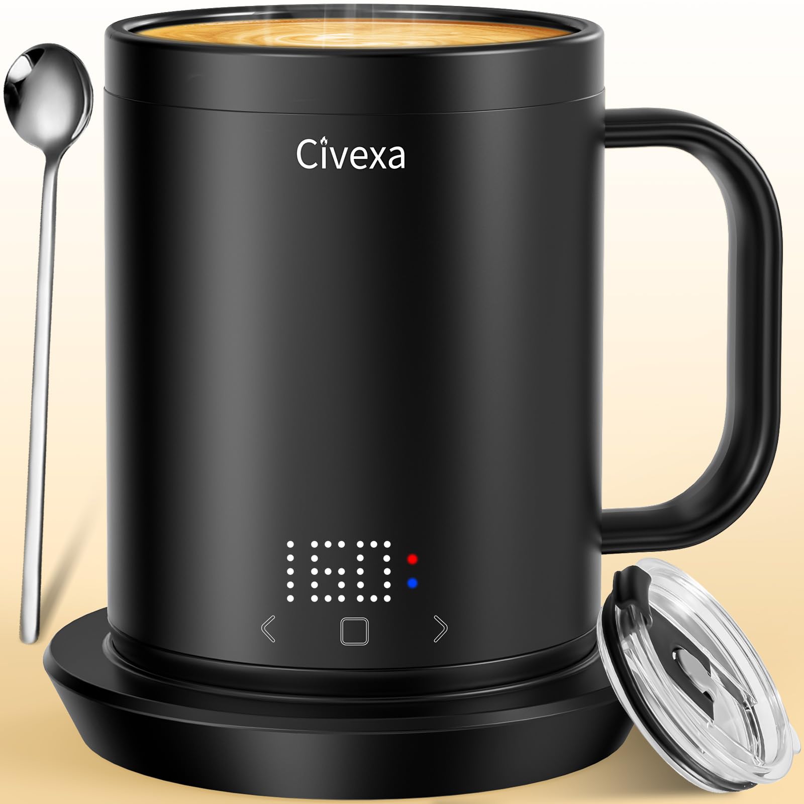 Taza Civexa con calentamiento propio y batería de larga duración para café caliente