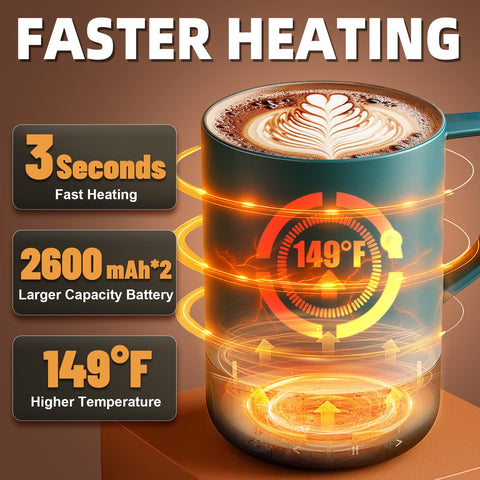 Taza Civexa caliente y magnética vista lateral con diseño ergonómico.