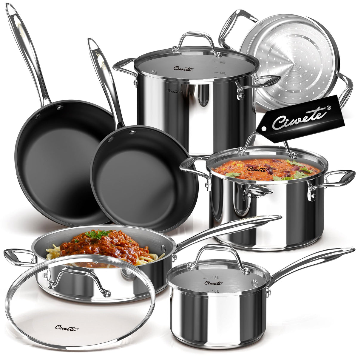 Conjunto Ciwete de 11 piezas para cocinar en todo tipo de recetas en la estufa