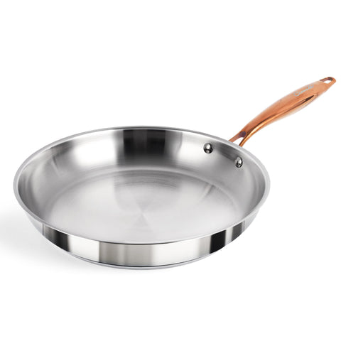 Sartén ciwete de 12 pulgadas con triple capa y acabado espejo para cocinar con eficiencia
