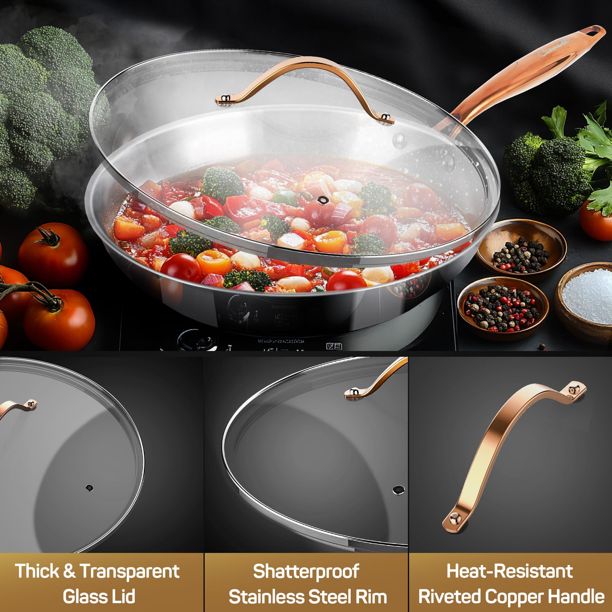 Sartén ciwete compatible con inducción, ideal para todo tipo de cocinas.