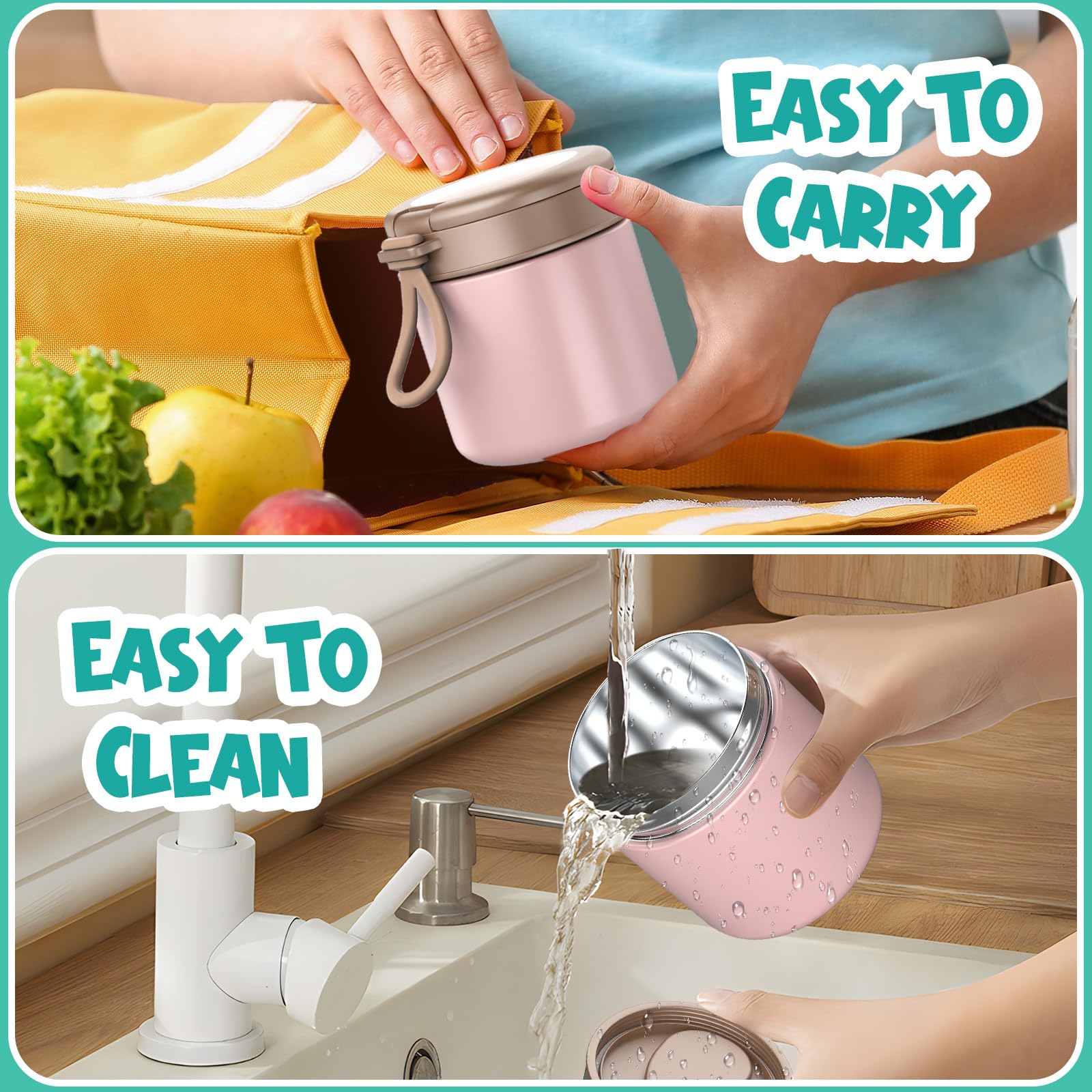 CJACJA diseño bonito rosa, ideal para fomentar hábitos de comida compartida.