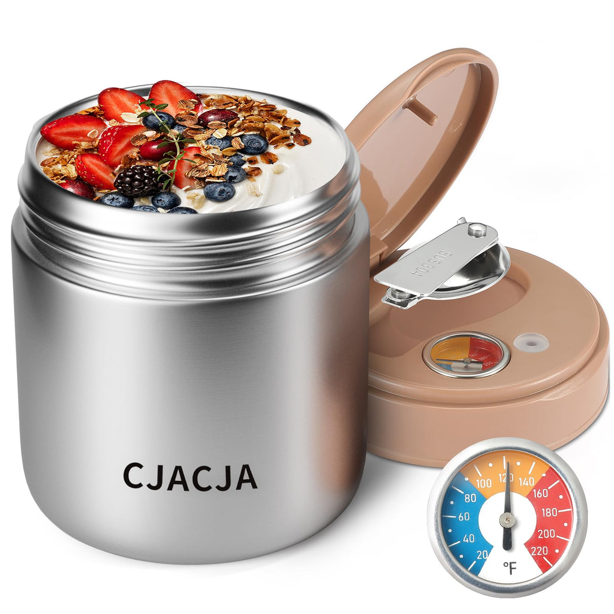 CJACJA jarro aislado con pantalla de temperatura para verificar la temperatura antes de comer.