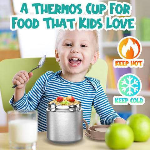 CJACJA Thermo con boquilla amplia facilita rellenar y verter comidas.