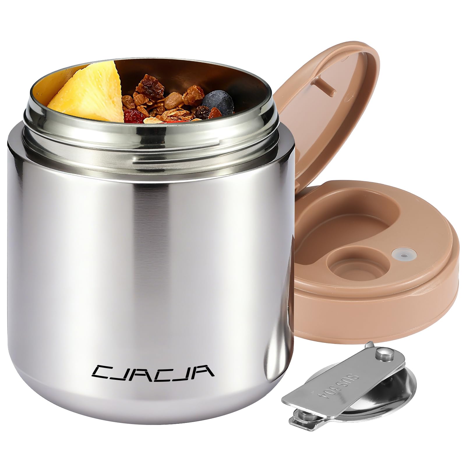 CJACJA Thermo envase aislado para niños mantiene la comida caliente o fría durante horas.