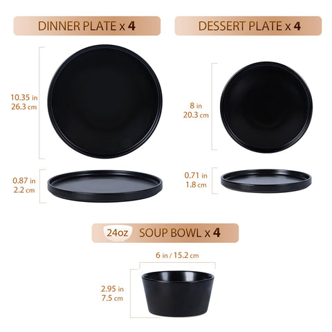 CJDC-QUELO: platos de postre de 8 pulgadas para comidas elegantes y fáciles de limpiar.