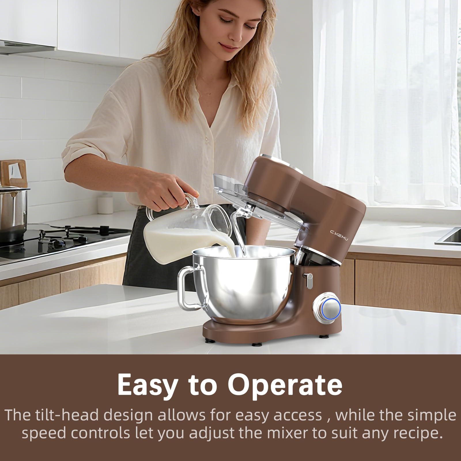 Diseño robusto de CKEMU SM-1550 Caramel que aporta estabilidad durante mezclas pesadas.