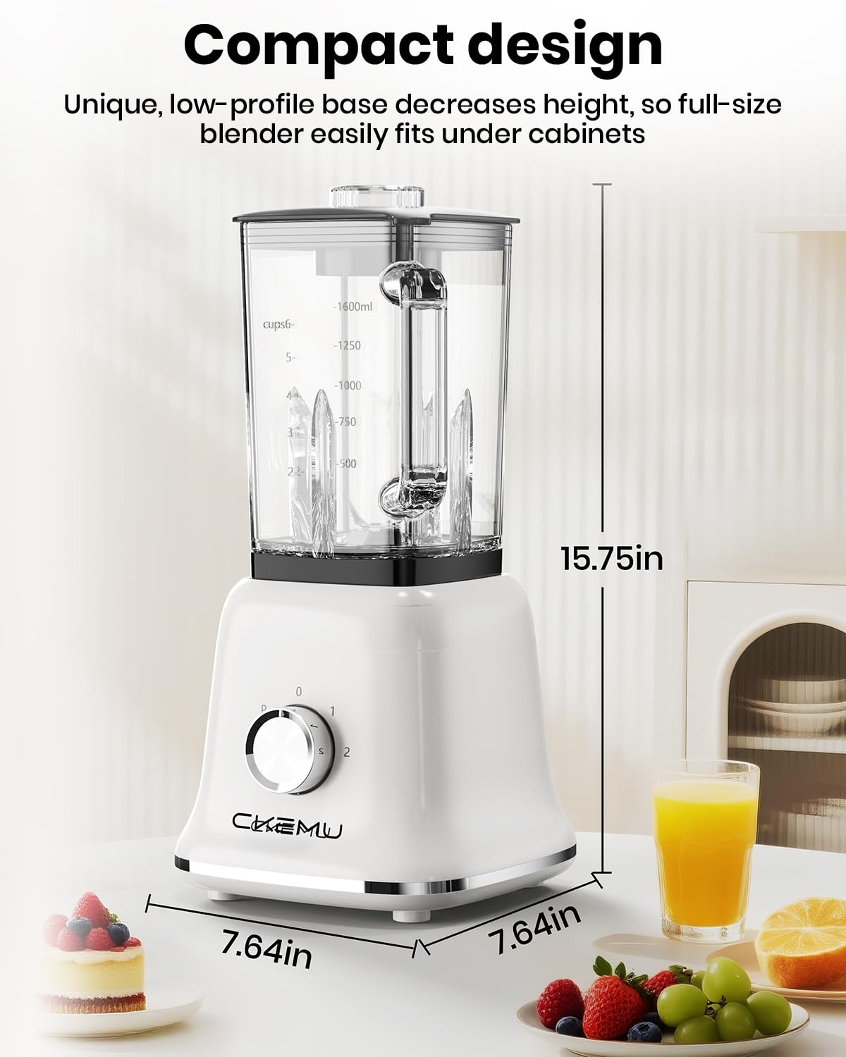 CKEMU licuadora profesional triturando hielo para bebidas frías